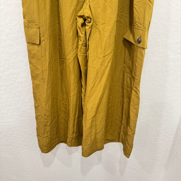 NWT Madewell Wide Leg Pants Womens 16P Mustard Gold Cropped Utility - Picture 3 of 10